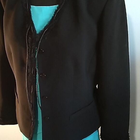 Albert Nipon black button up blazer - Picture 1 of 13